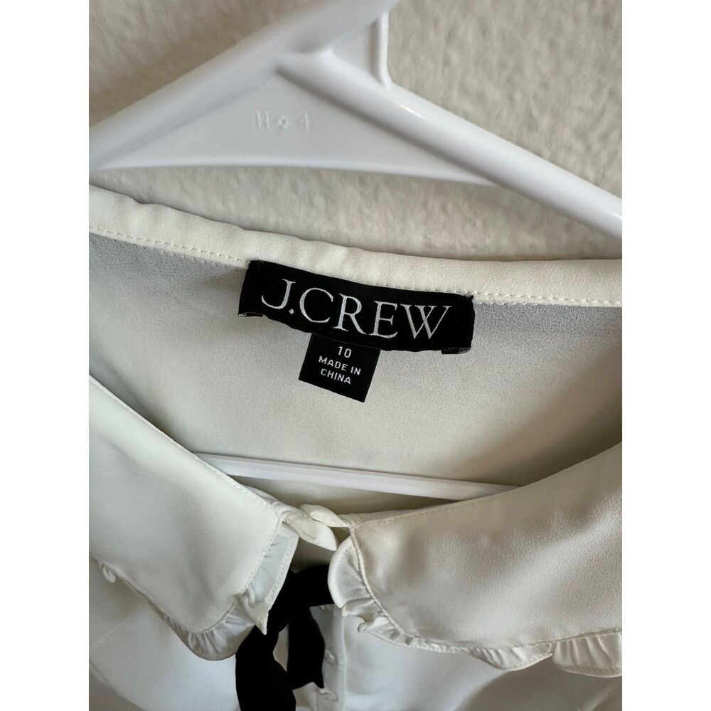 J.Crew Drapey Ruffle-Collar Button-Up Shirt 10 - Picture 5 of 12